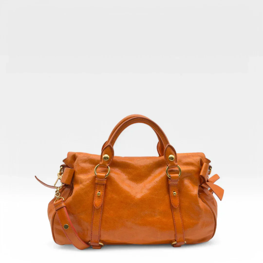 Miu Miu handbag Vitello Satchel orange