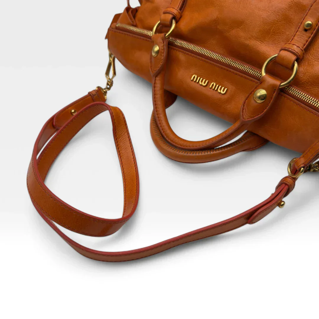 Miu Miu handbag Vitello Satchel orange