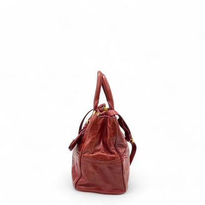 Miu Miu handbag Vitello Shine with shoulder strap made of red leather