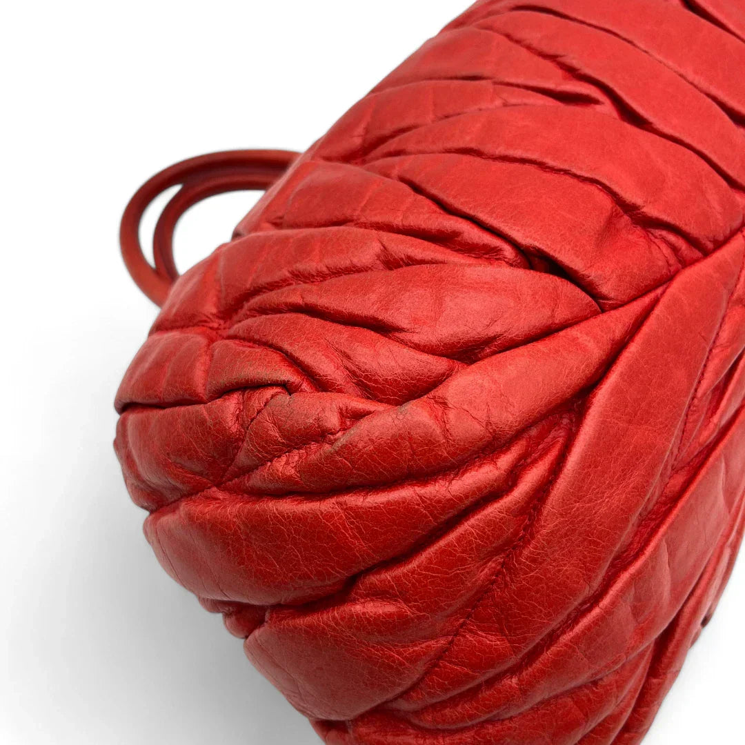 Miu Miu handbag made of leather matelasse dark red
