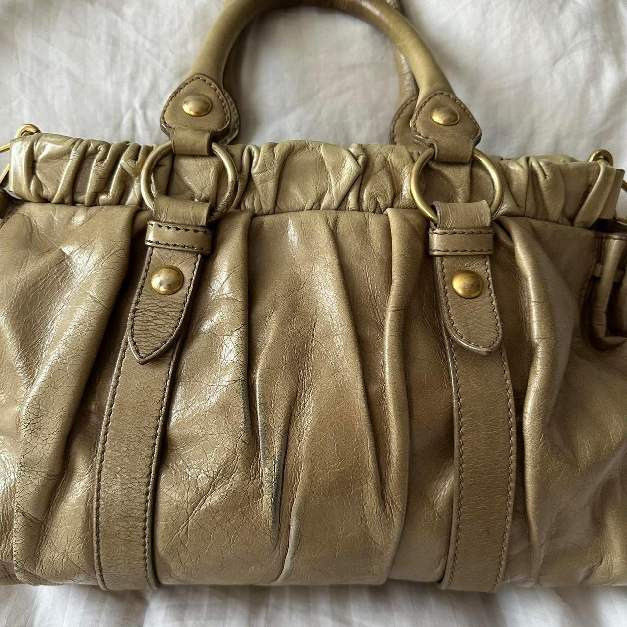 Miu Miu Vitello Shine Sabbia Bag