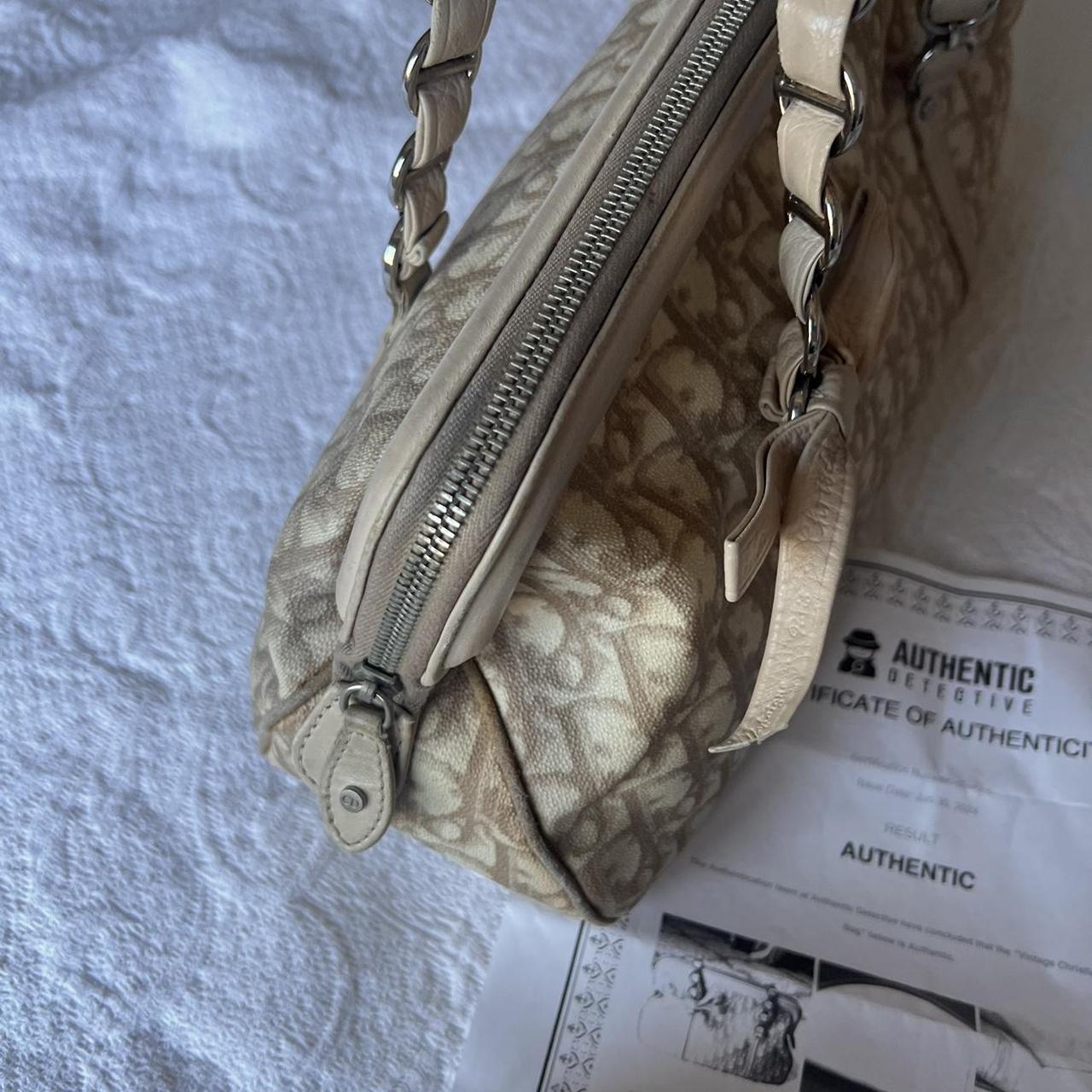 Authentic Christian Dior Diorissimo Romantique Bag – Beige with Silver Hardware