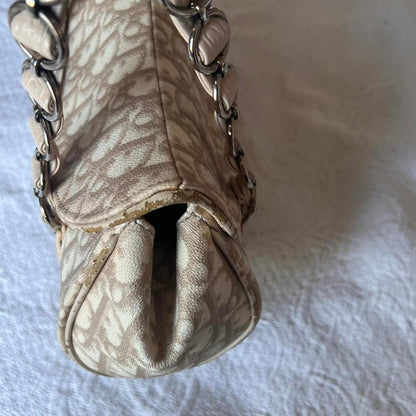 Authentic Beige Christian Dior Romantique Bag – Silver Hardware