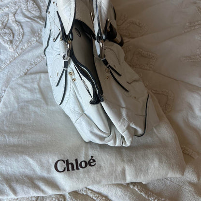 Rare Authentic White Chloé Paddington Bag – Silver Hardware