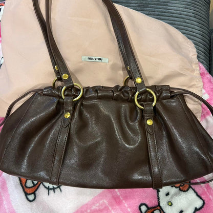 Authentic Miu Miu Brown Leather Bag Excellent Condition
