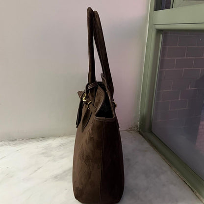 Authentic Miu Miu Large Brown Suede Tote Streetwear Vintage Like New