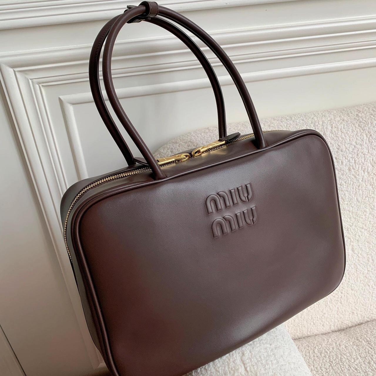 Authentic Miu Miu Brown Leather Bag Retro Y2K 00s Custom Like New