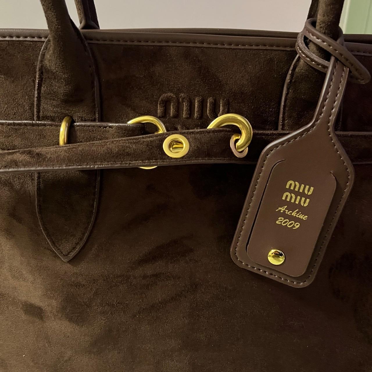 Authentic Miu Miu Large Brown Suede Tote Streetwear Vintage Like New
