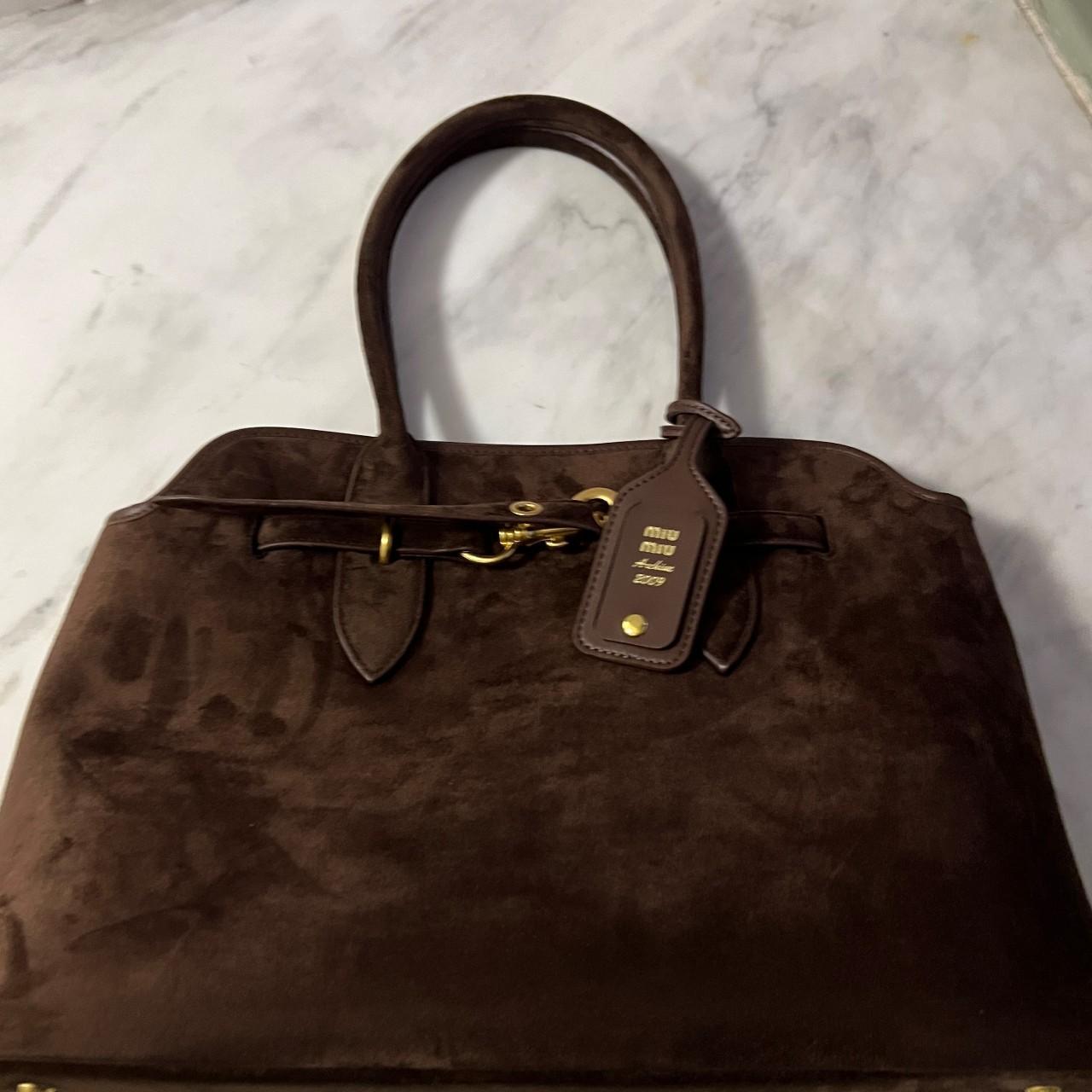 Authentic Miu Miu Large Brown Suede Tote Streetwear Vintage Like New