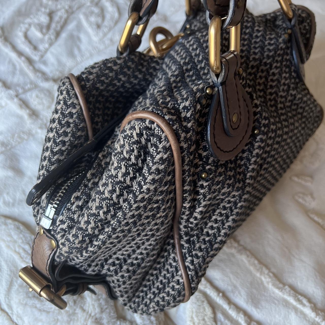 Authentic Chloé Paddington Bag – Light Brown Tweed with Gold Hardware