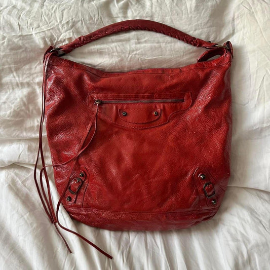 Balenciaga City Tote – Red Leather, 2010s