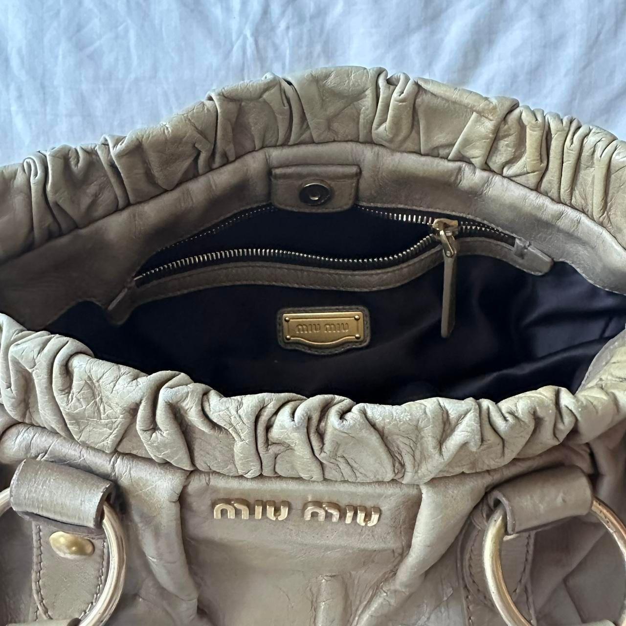 Miu Miu Vitello Shine Sabbia Bag