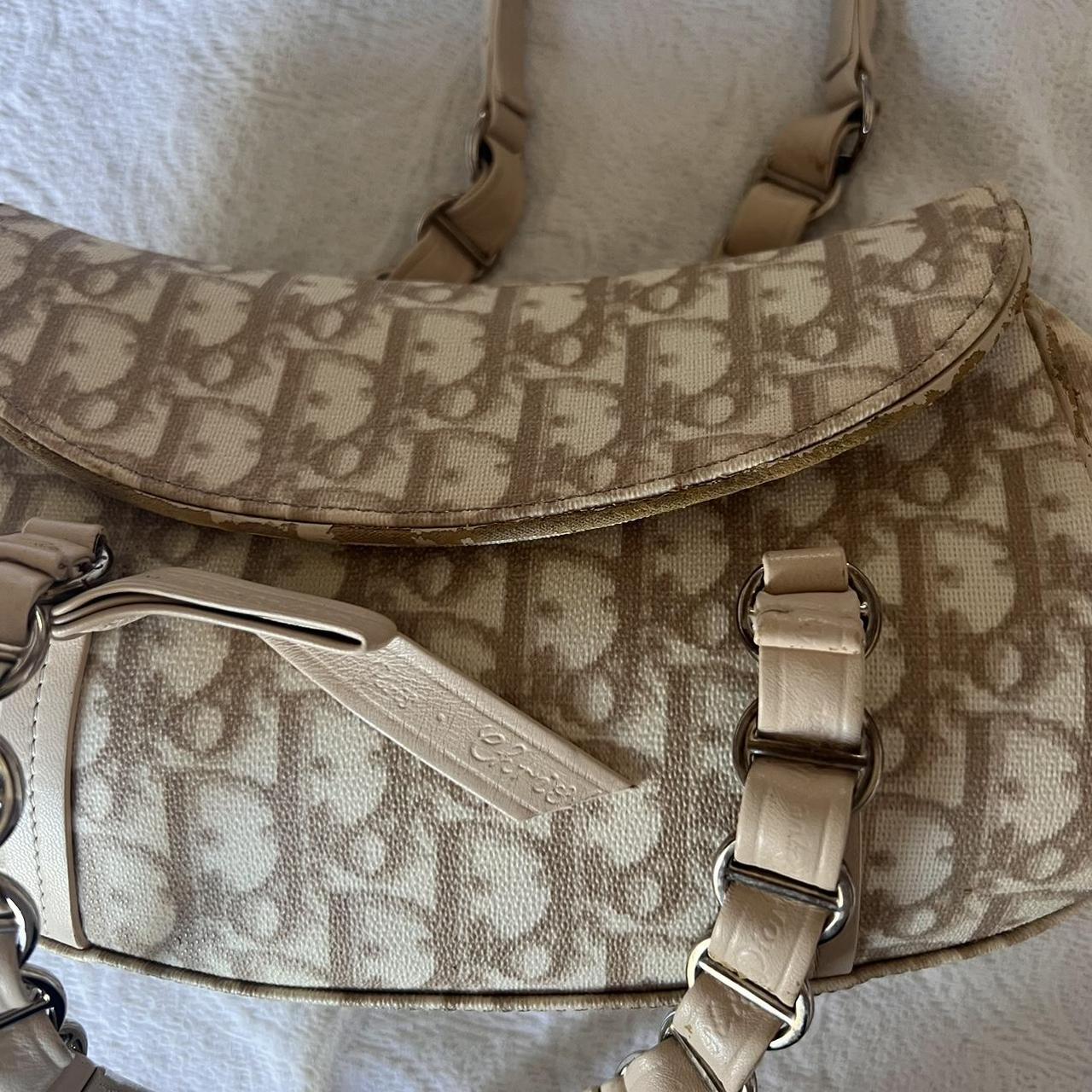 Authentic Beige Christian Dior Romantique Bag – Silver Hardware