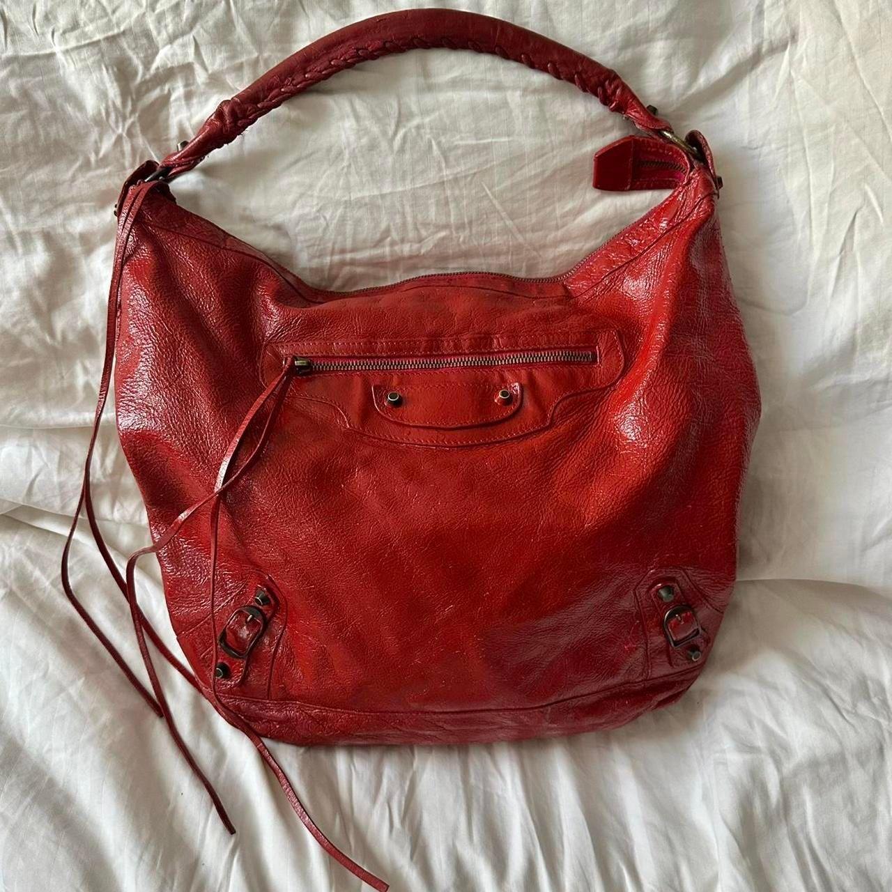 Balenciaga City Tote – Red Leather, 2010s