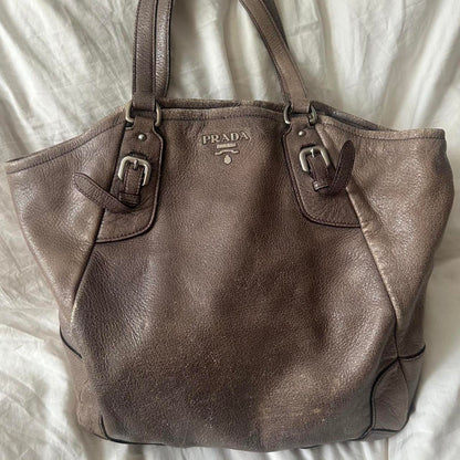 Vintage Prada Metallic Leather Shoulder Bag – 2010s