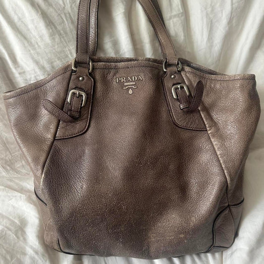 Vintage Prada Metallic Leather Shoulder Bag – 2010s