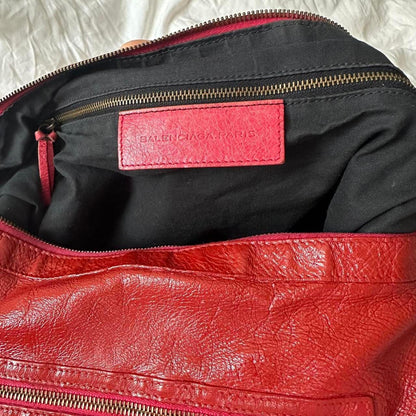 Balenciaga City Tote – Red Leather, 2010s