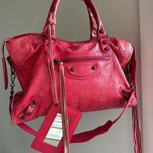 Authentic Balenciaga City Bag – Red/Pinkish (Medium)