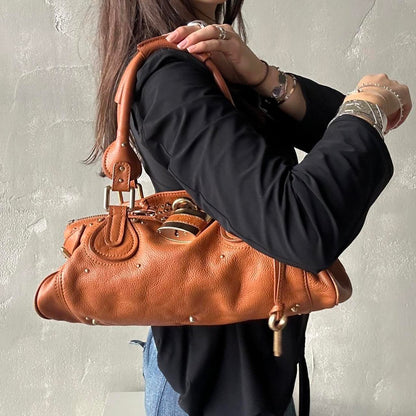 Iconic Chloé Paddington Bag in Tan leather