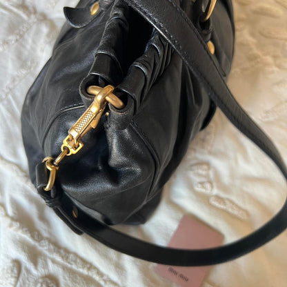 Stunning Authentic Miu Miu Vitello Bag – Gold Hardware & Removable Strap