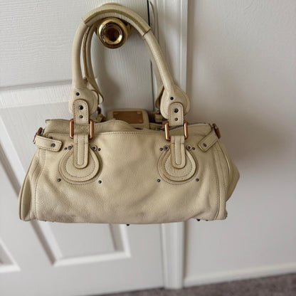 Chloé Paddington Bag – Cream/Ivory Leather with Gold Hardware
