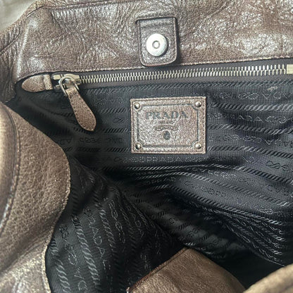 Vintage Prada Metallic Leather Shoulder Bag – 2010s