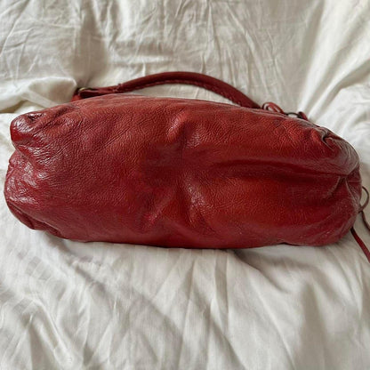 Balenciaga City Tote – Red Leather, 2010s