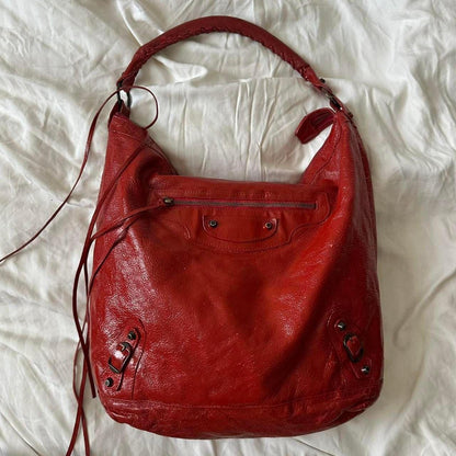 Balenciaga City Tote – Red Leather, 2010s