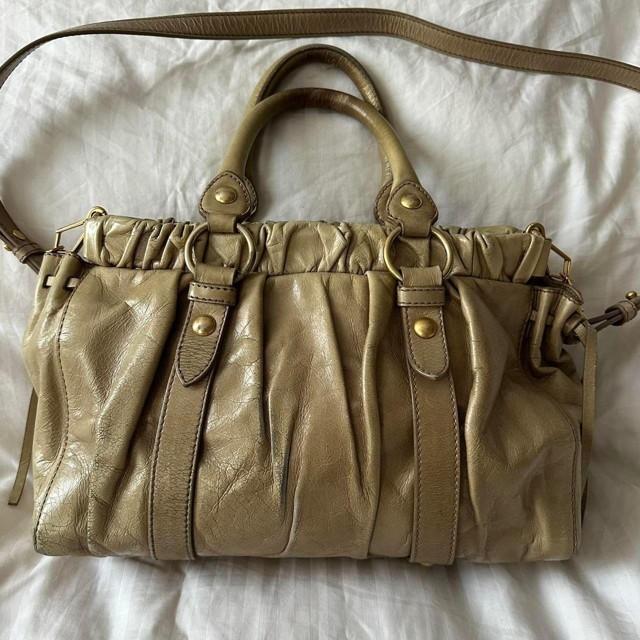 Miu Miu Vitello Shine Sabbia Bag