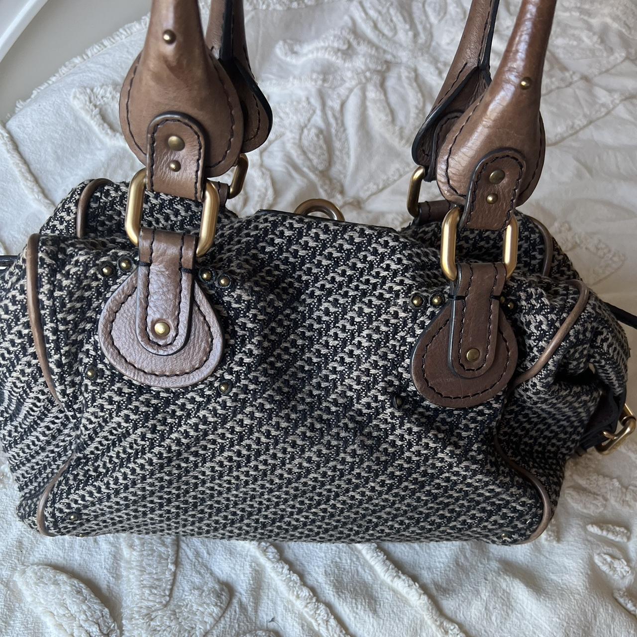 Authentic Chloé Paddington Bag – Light Brown Tweed with Gold Hardware