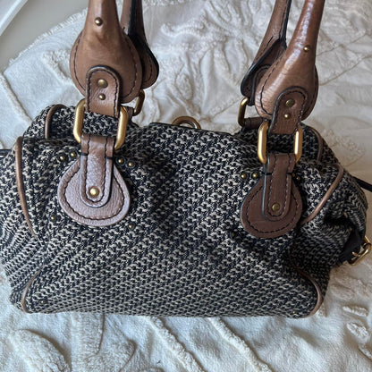 Authentic Chloé Paddington Bag – Light Brown Tweed with Gold Hardware