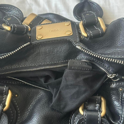 Vintage Chloé Paddington Bag – Black Leather with Gold Hardware (2000s/2010s)