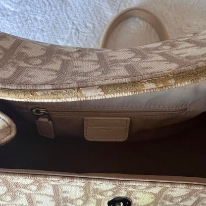 Authentic Beige Christian Dior Romantique Bag – Silver Hardware