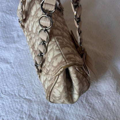 Authentic Beige Christian Dior Romantique Bag – Silver Hardware