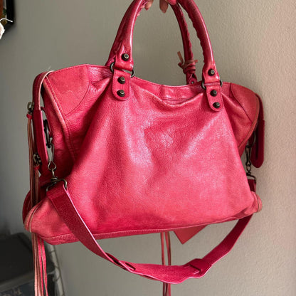 Authentic Balenciaga City Bag – Red/Pinkish (Medium)