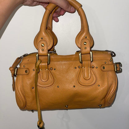 Authentic Chloe Paddington Tan Leather Bag With Key Missing Lock Vintage