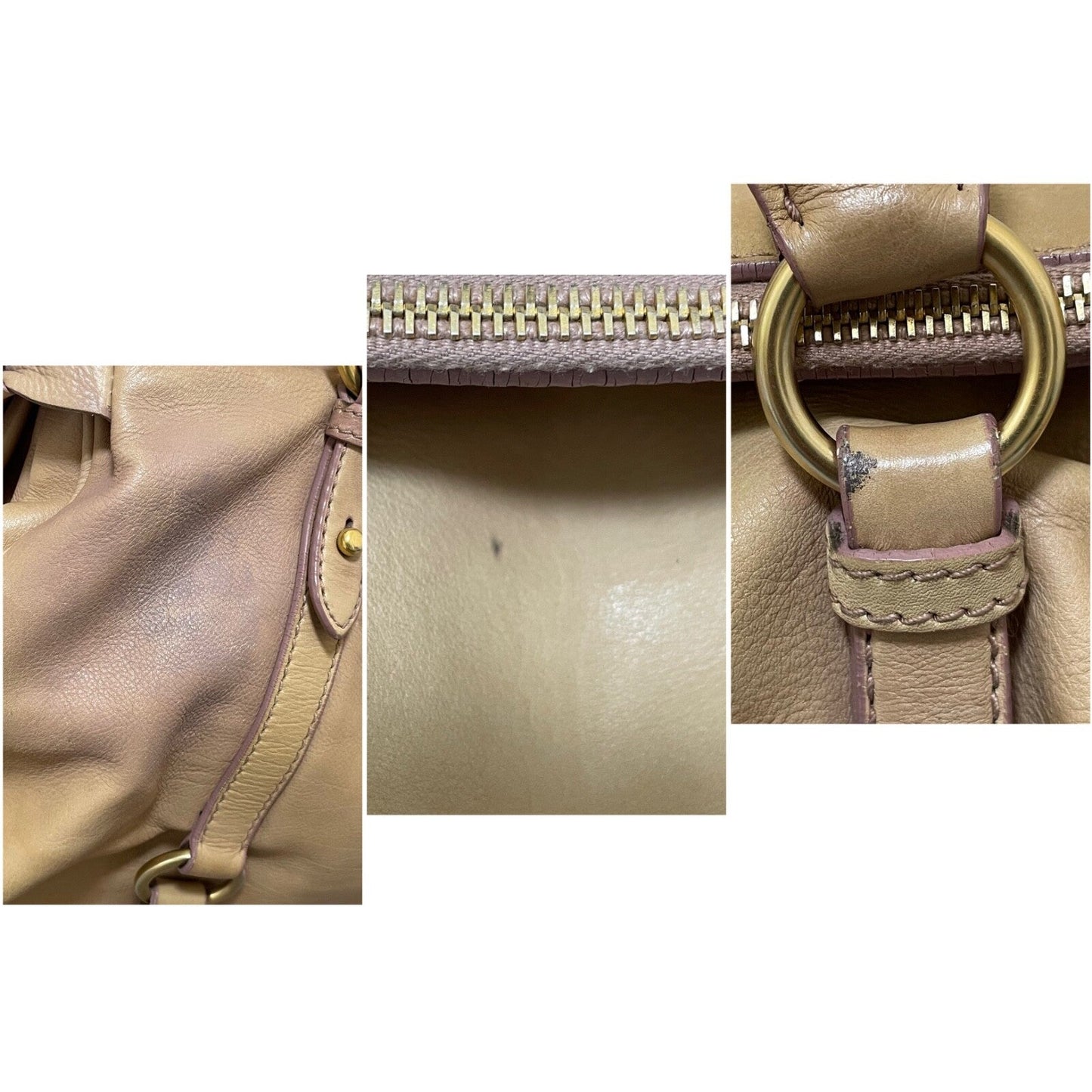 Authentic Miu Miu Brown Leather 2-Way Shoulder Bag Mint Condition