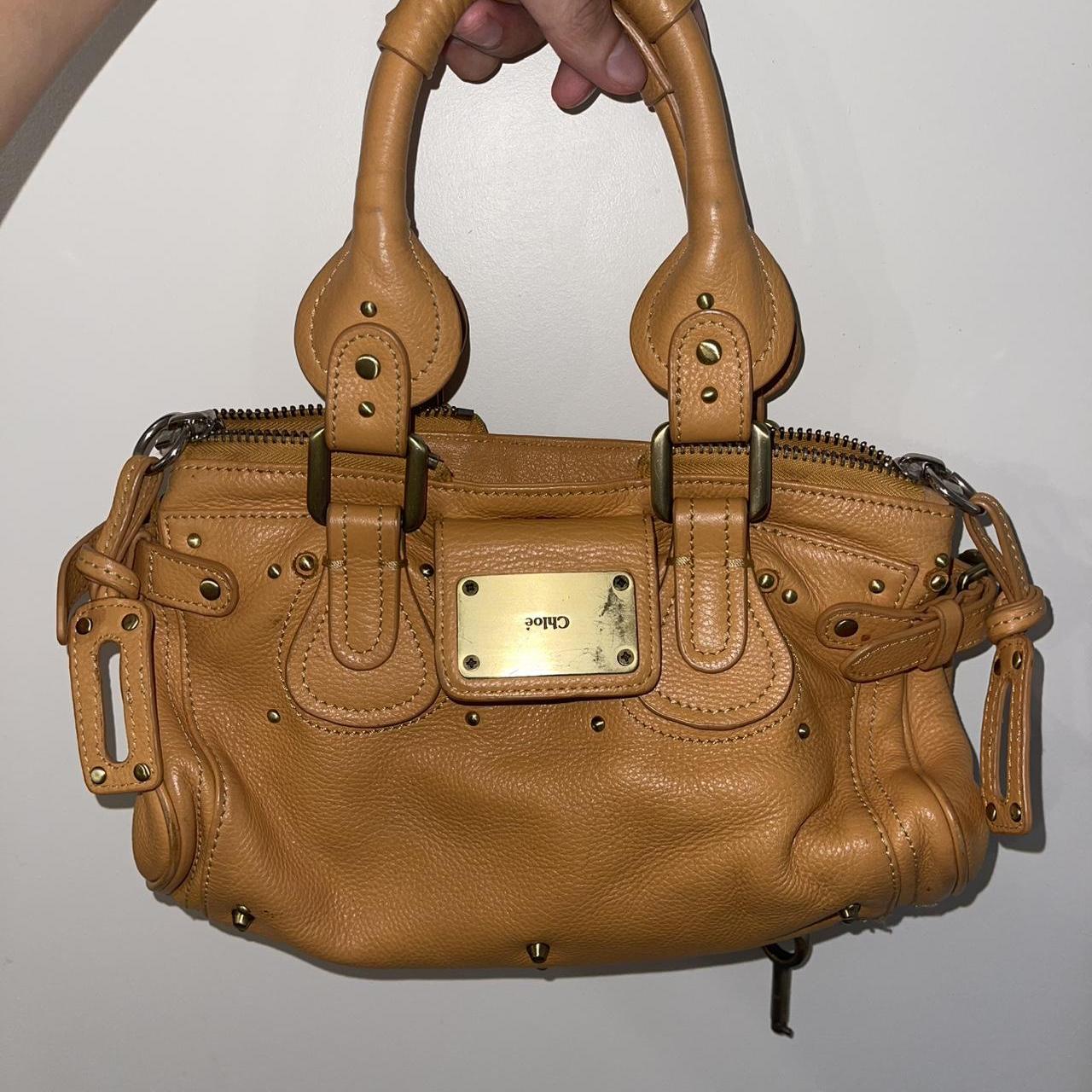 Authentic Chloe Paddington Tan Leather Bag With Key Missing Lock Vintage