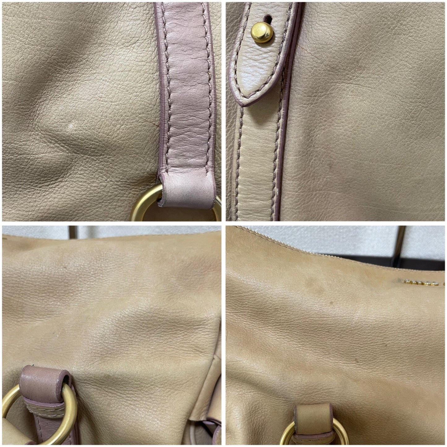 Authentic Miu Miu Brown Leather 2-Way Shoulder Bag Mint Condition
