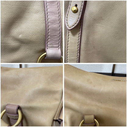Authentic Miu Miu Brown Leather 2-Way Shoulder Bag Mint Condition