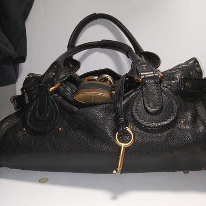 💎 Pre-owned Chloe Handbag Paddington Black with Padlock 💎