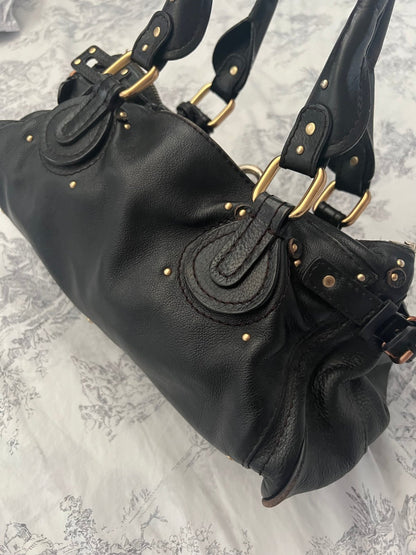 💎 Pre-owned Black Chloé Paddington Bag – Gold Hardware 💎