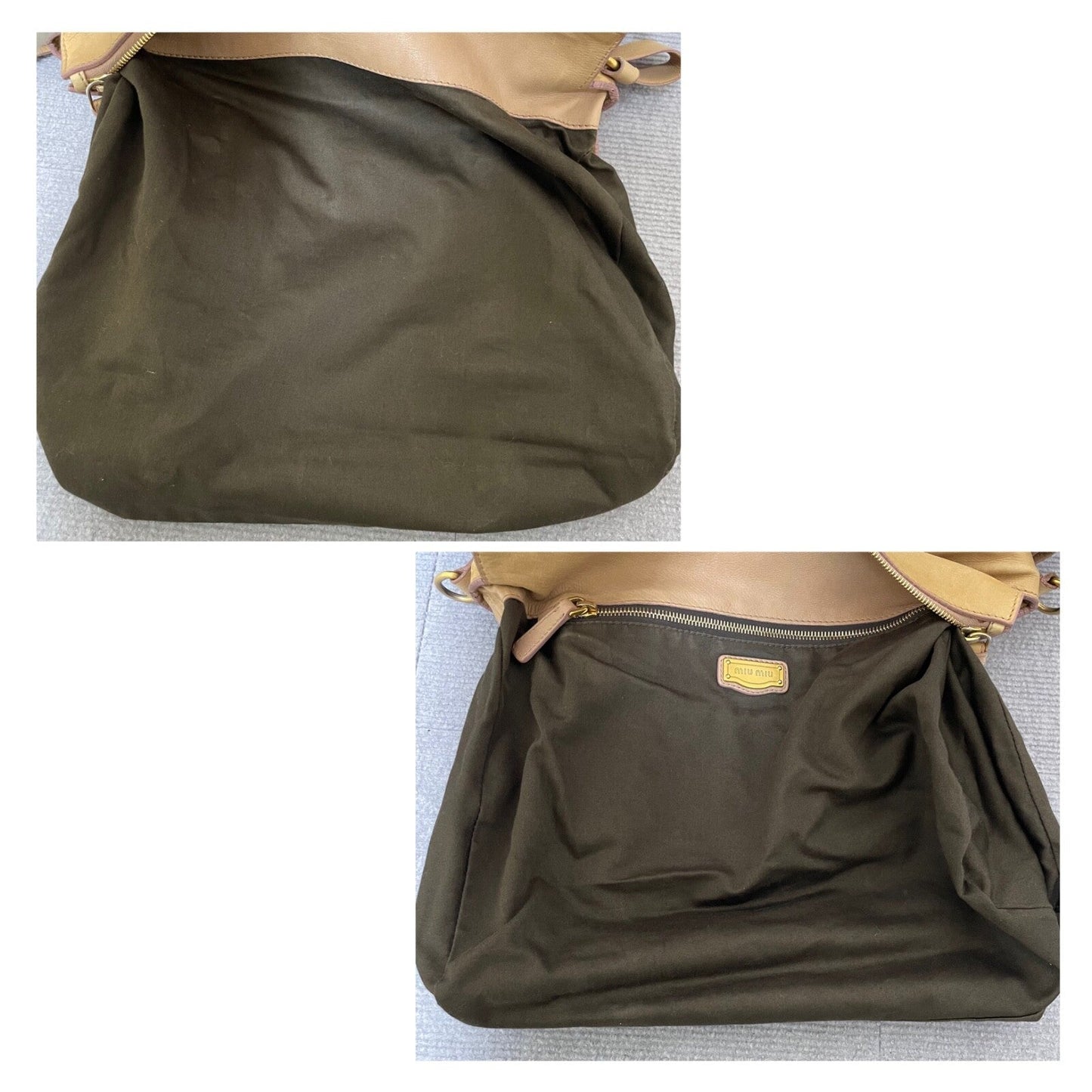 Authentic Miu Miu Brown Leather 2-Way Shoulder Bag Mint Condition
