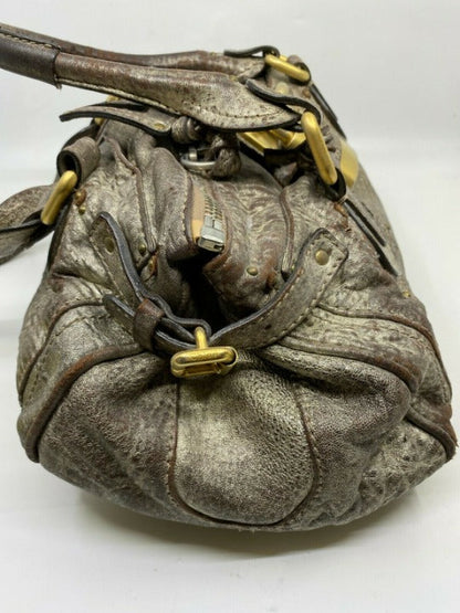 💎 Pre-owned Chloé Brown Leather Metallic Paddington Shoulder Bag – 14" x 7" 💎
