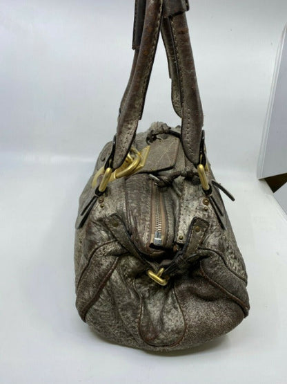 💎 Pre-owned Chloé Brown Leather Metallic Paddington Shoulder Bag – 14" x 7" 💎
