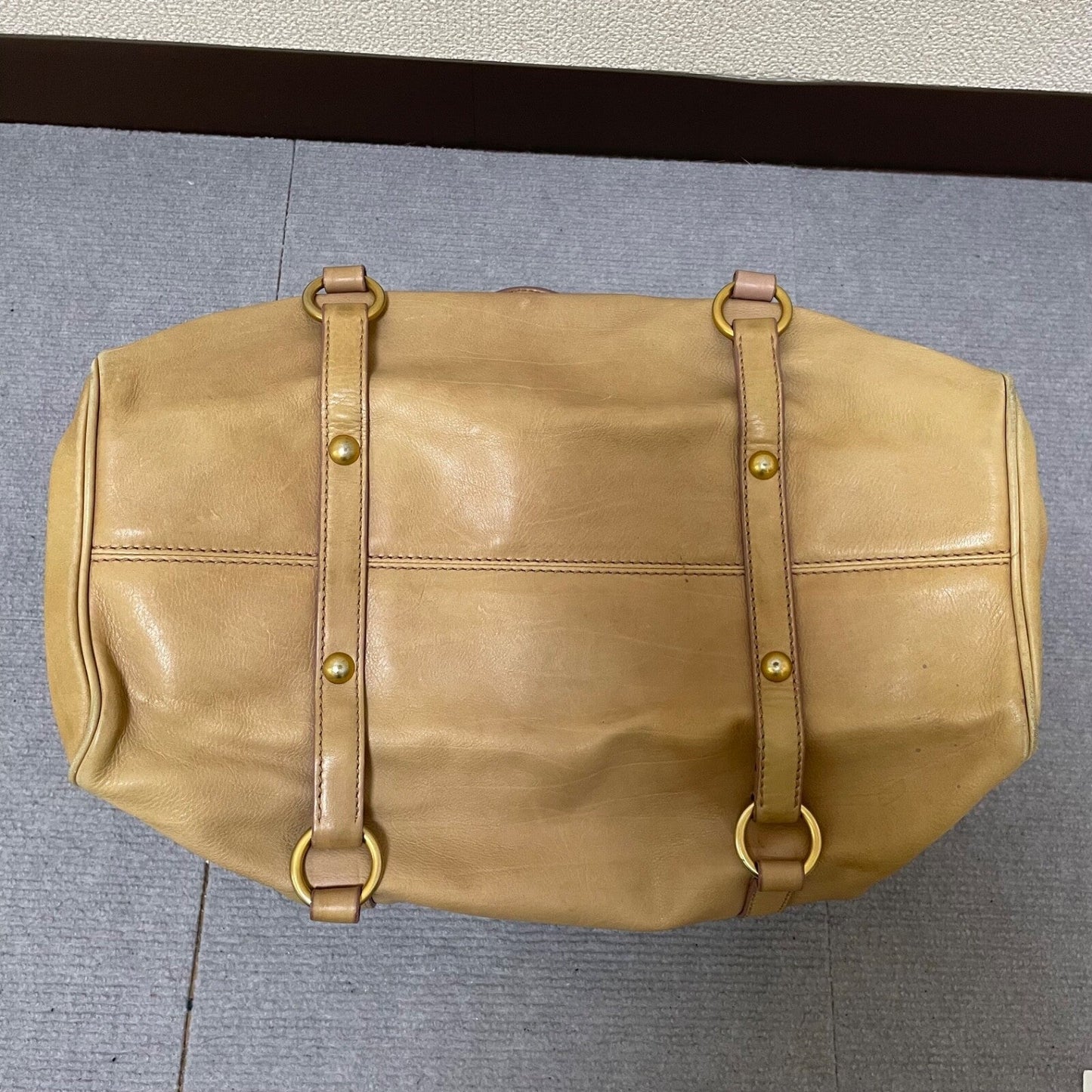 Authentic Miu Miu Brown Leather 2-Way Shoulder Bag Mint Condition