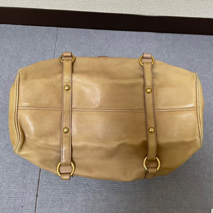 Authentic Miu Miu Brown Leather 2-Way Shoulder Bag Mint Condition