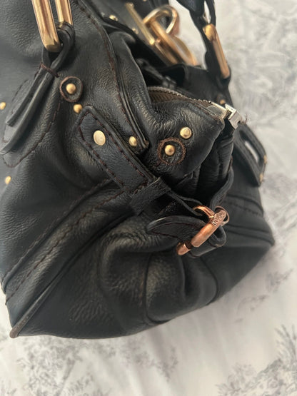 💎 Pre-owned Black Chloé Paddington Bag – Gold Hardware 💎