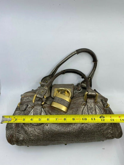 💎 Pre-owned Chloé Brown Leather Metallic Paddington Shoulder Bag – 14" x 7" 💎